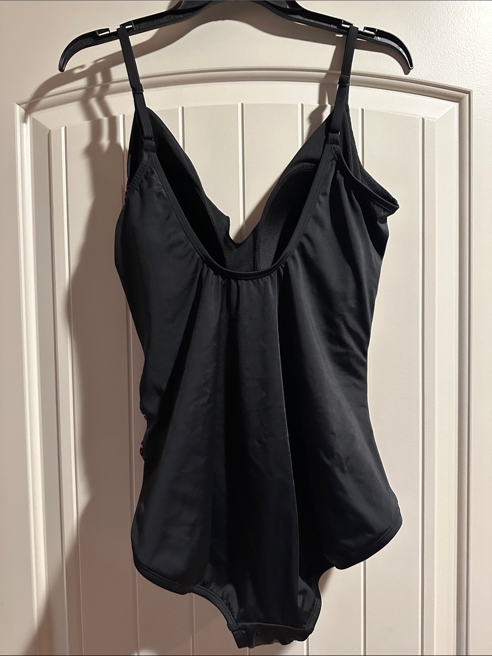 NWOT Ladies' Multi-Color Striped One-Piece Swimsuit with Black Bottom - Picture 2 of 5